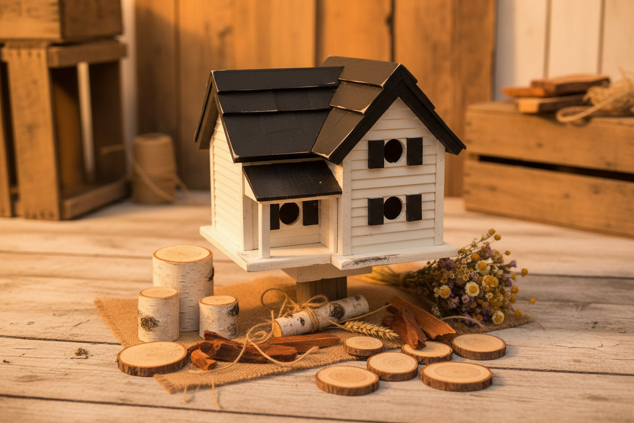 Cottage Style Birdhouse | Reclaimed Materials | Large Birdhouse | SH - BH4 - BIRDLOVER