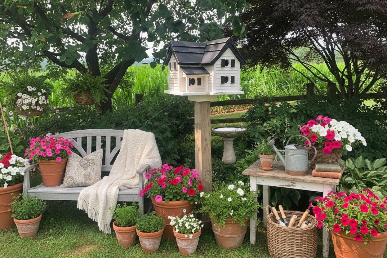 Cottage Style Birdhouse | Reclaimed Materials | Large Birdhouse | SH - BH4 - BIRDLOVER