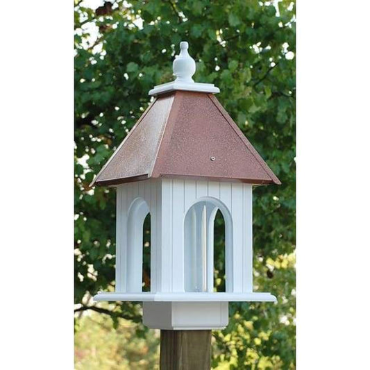 Dogwood Bird Feeder with Hammered Copper Colored Metal Roof - BIRDLOVER