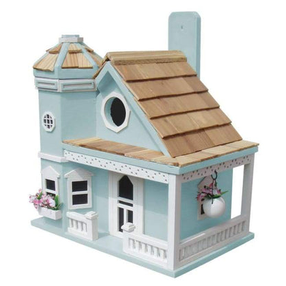 Flower Pot Cottage Bird House, Blue