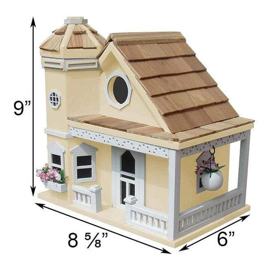 Flower Pot Cottage Bird House, Yellow - BIRDLOVER