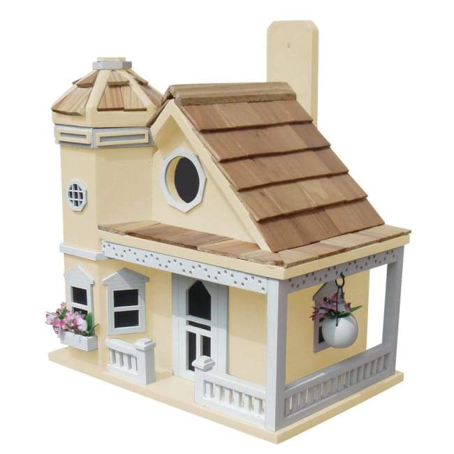 Flower Pot Cottage Bird House, Yellow