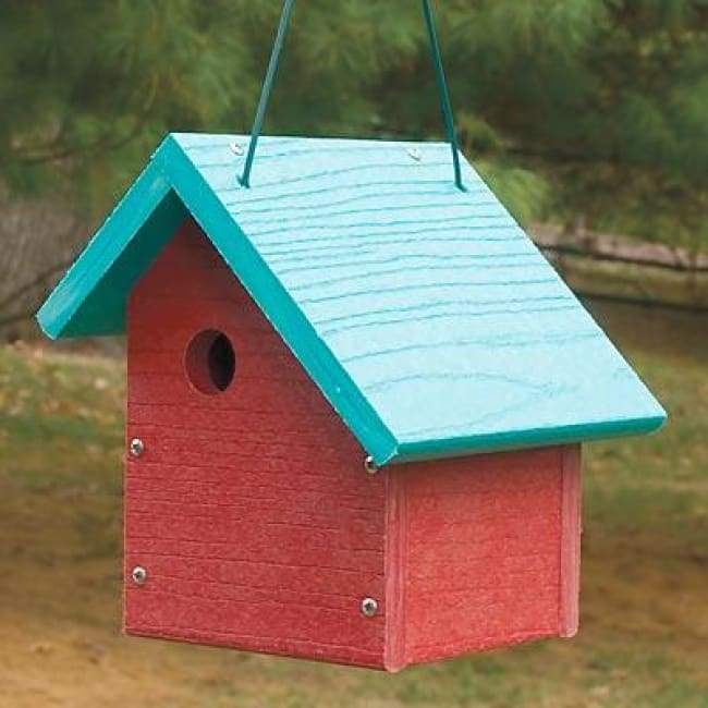 Going Green Sloped Roof Red Wren House
