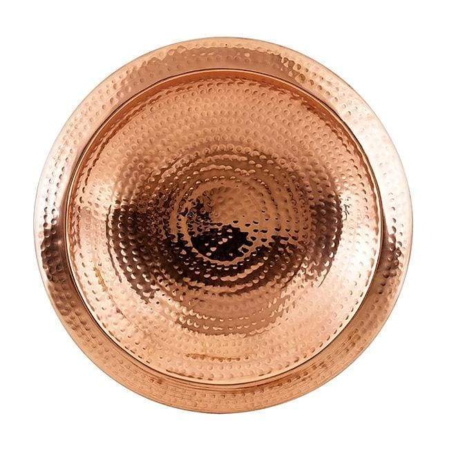 Hammered Copper Colored Metal Bird Bath and Stake