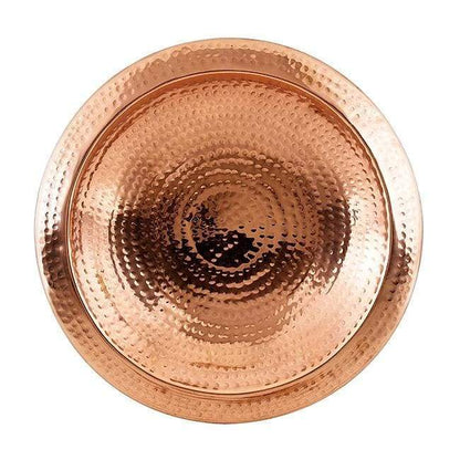 Hammered Copper Colored Metal Bird Bath and Stake