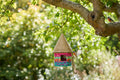 Handcrafted Octagonal Recycled Cotton Birdhouse: Colorful Garden Nester - BIRDLOVER
