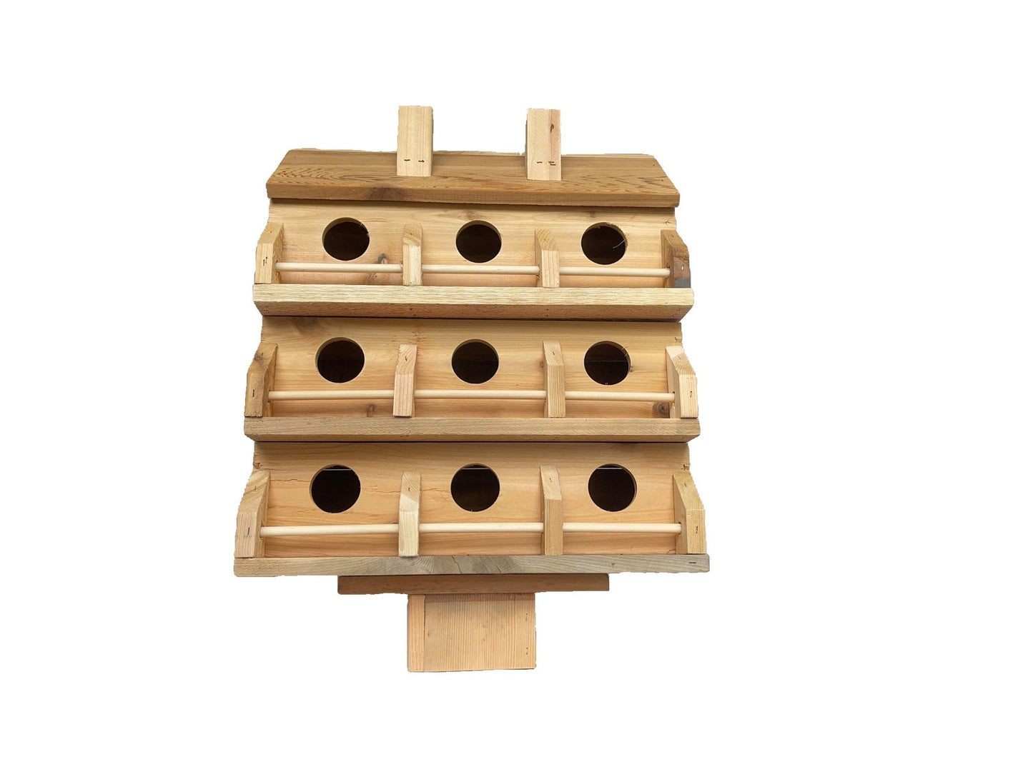 Handmade Cedar 9 - Hole Birdhouse — Luxury Bird Condo - BIRDLOVER