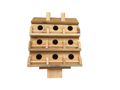 Handmade Cedar 9 - Hole Birdhouse — Luxury Bird Condo - BIRDLOVER