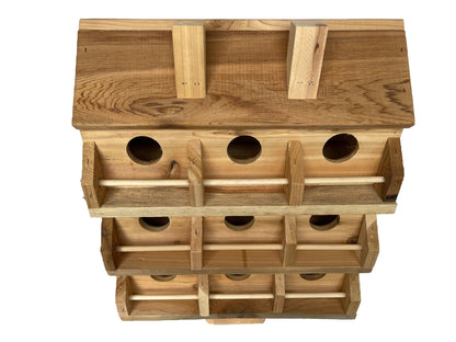 Handmade Cedar 9 - Hole Birdhouse — Luxury Bird Condo - BIRDLOVER