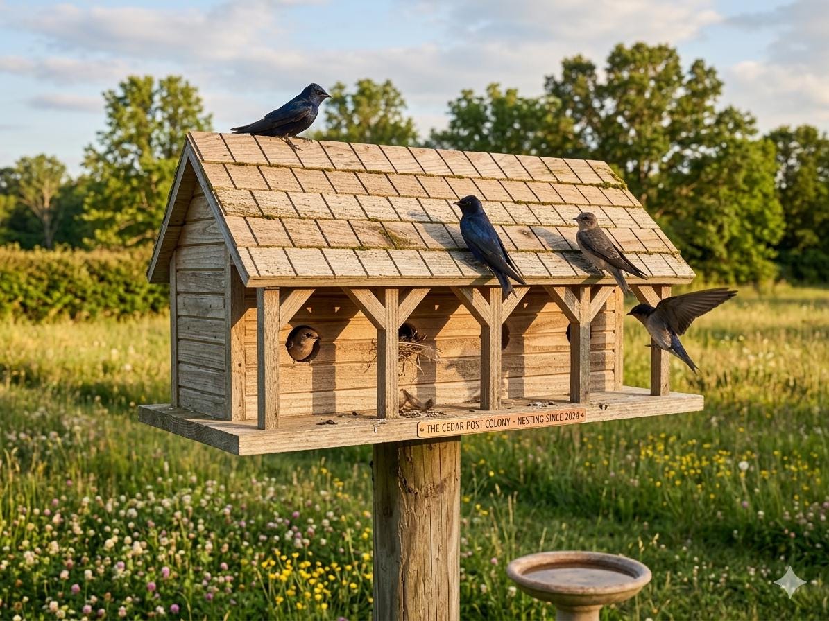 Handmade Cedar Birdhouse — Weather Resistant Outdoor Nesting Box - BIRDLOVER
