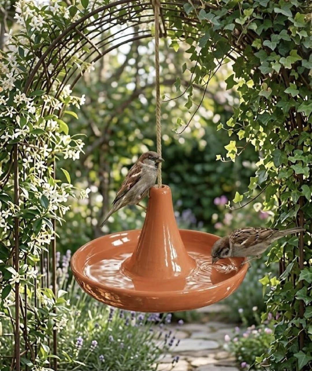Handmade Ceramic Bird Feeder Set — Water & Food Station - BIRDLOVER