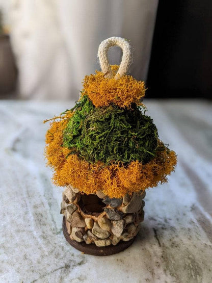 Handmade Stone Birdhouse — Moss Covered Fairy House - BIRDLOVER