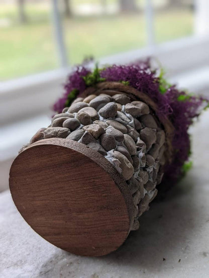 Handmade Stone Birdhouse — Moss Covered Fairy House - BIRDLOVER
