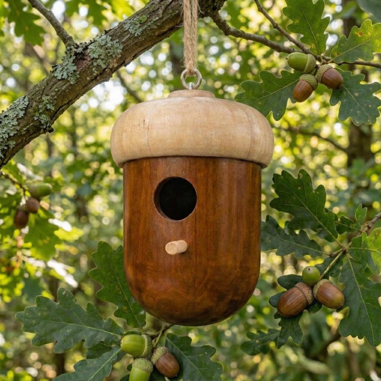 Handmade Wooden Mushroom Bird Feeder — Woodland Garden Decor - BIRDLOVER