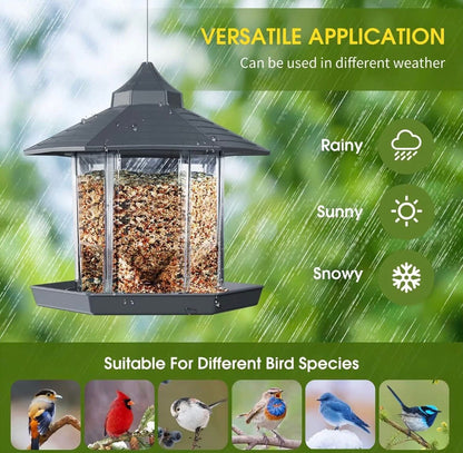 Hanging Bird Feeder: Squirrel Proof, Weather - Resistant, 3.2 LBS Capacity - BIRDLOVER