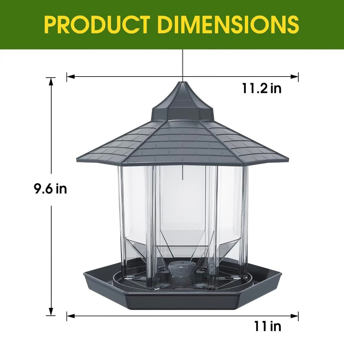 Hanging Bird Feeder: Squirrel Proof, Weather - Resistant, 3.2 LBS Capacity - BIRDLOVER
