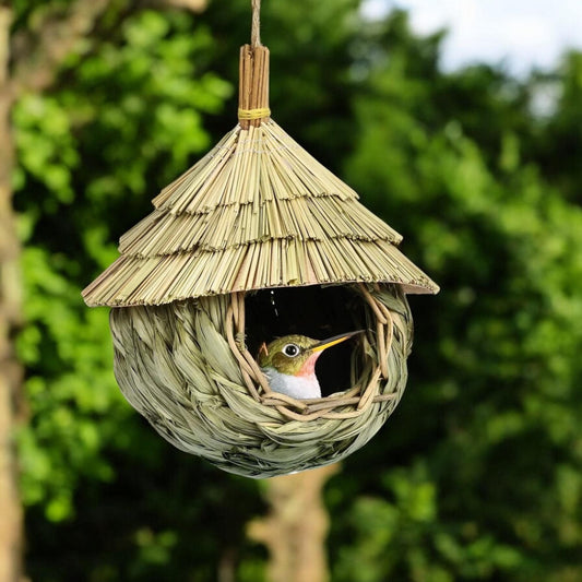 Hanging Willow Birdhouse — Handcrafted Hummingbird Haven - BIRDLOVER