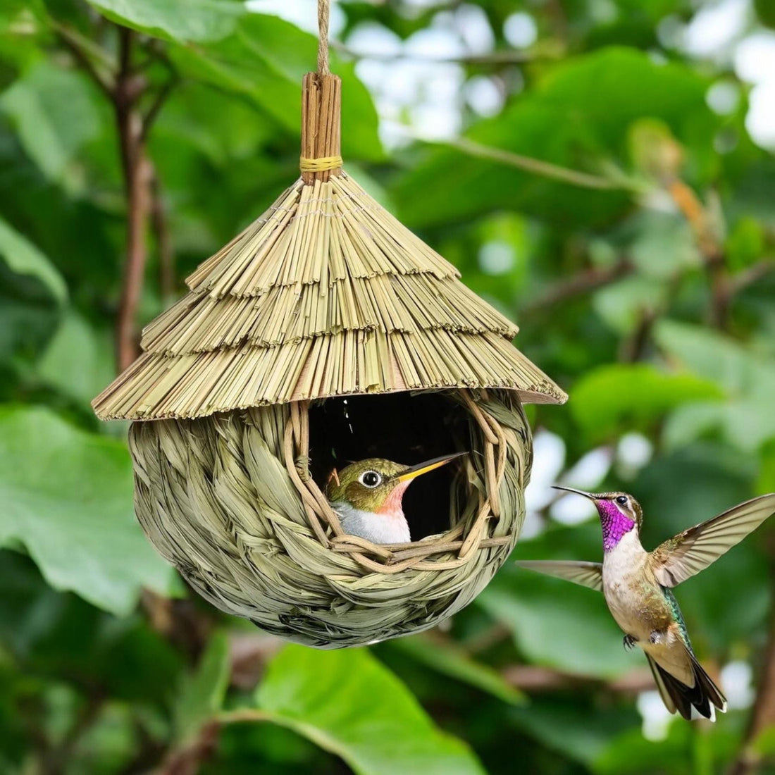 Hanging Willow Birdhouse — Handcrafted Hummingbird Haven - BIRDLOVER
