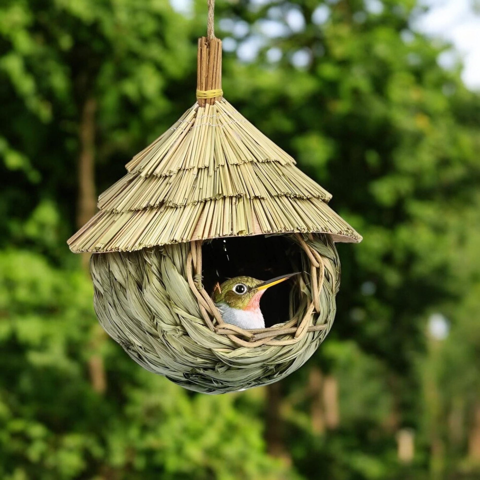 Hanging Willow Birdhouse — Handcrafted Hummingbird Haven - BIRDLOVER