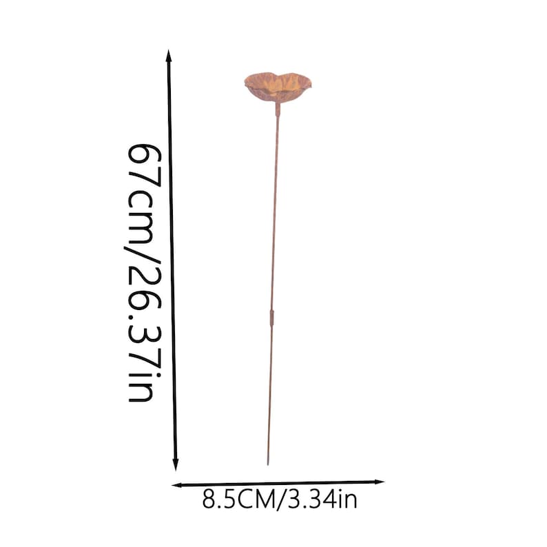 Metal Flower Bird Bath — Garden Stake Rustic Outdoor Garden Decor - BIRDLOVER