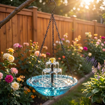 Hanging Solar Waterfall Bird Bath Fountain — Outdoor Hummingbird Feeder - BIRDLOVER