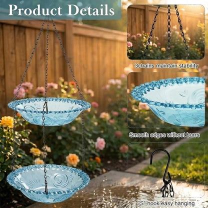 Hanging Solar Waterfall Bird Bath Fountain — Outdoor Hummingbird Feeder - BIRDLOVER