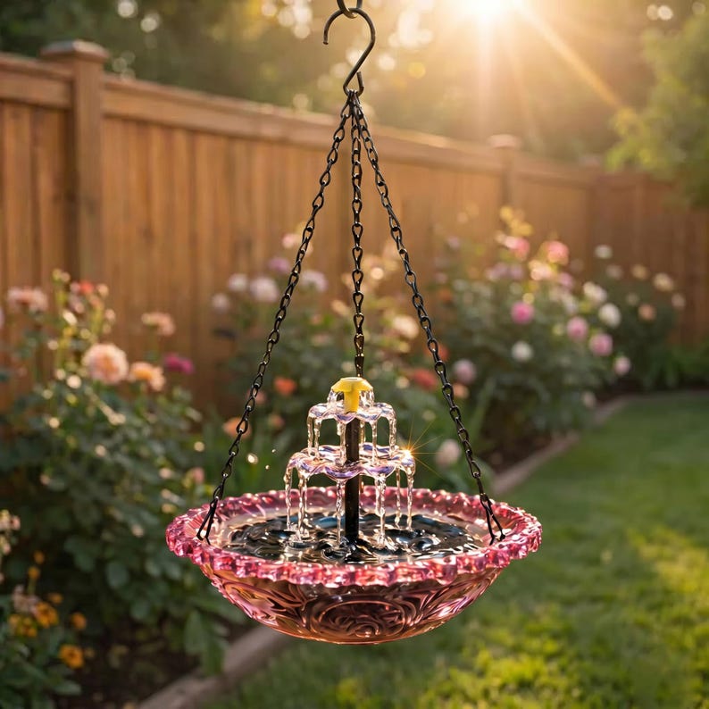 Hanging Solar Waterfall Bird Bath Fountain — Outdoor Hummingbird Feeder - BIRDLOVER