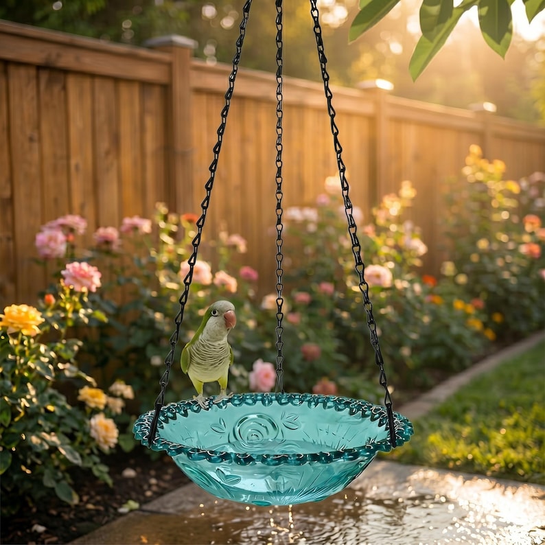 Hanging Solar Waterfall Bird Bath Fountain — Outdoor Hummingbird Feeder - BIRDLOVER