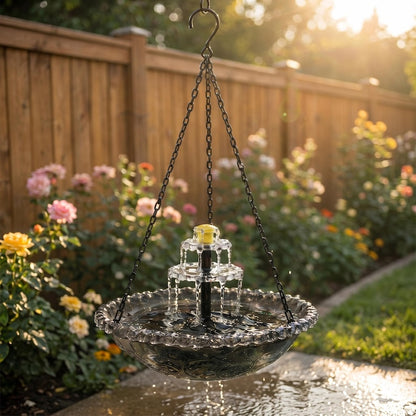 Hanging Solar Waterfall Bird Bath Fountain — Outdoor Hummingbird Feeder - BIRDLOVER