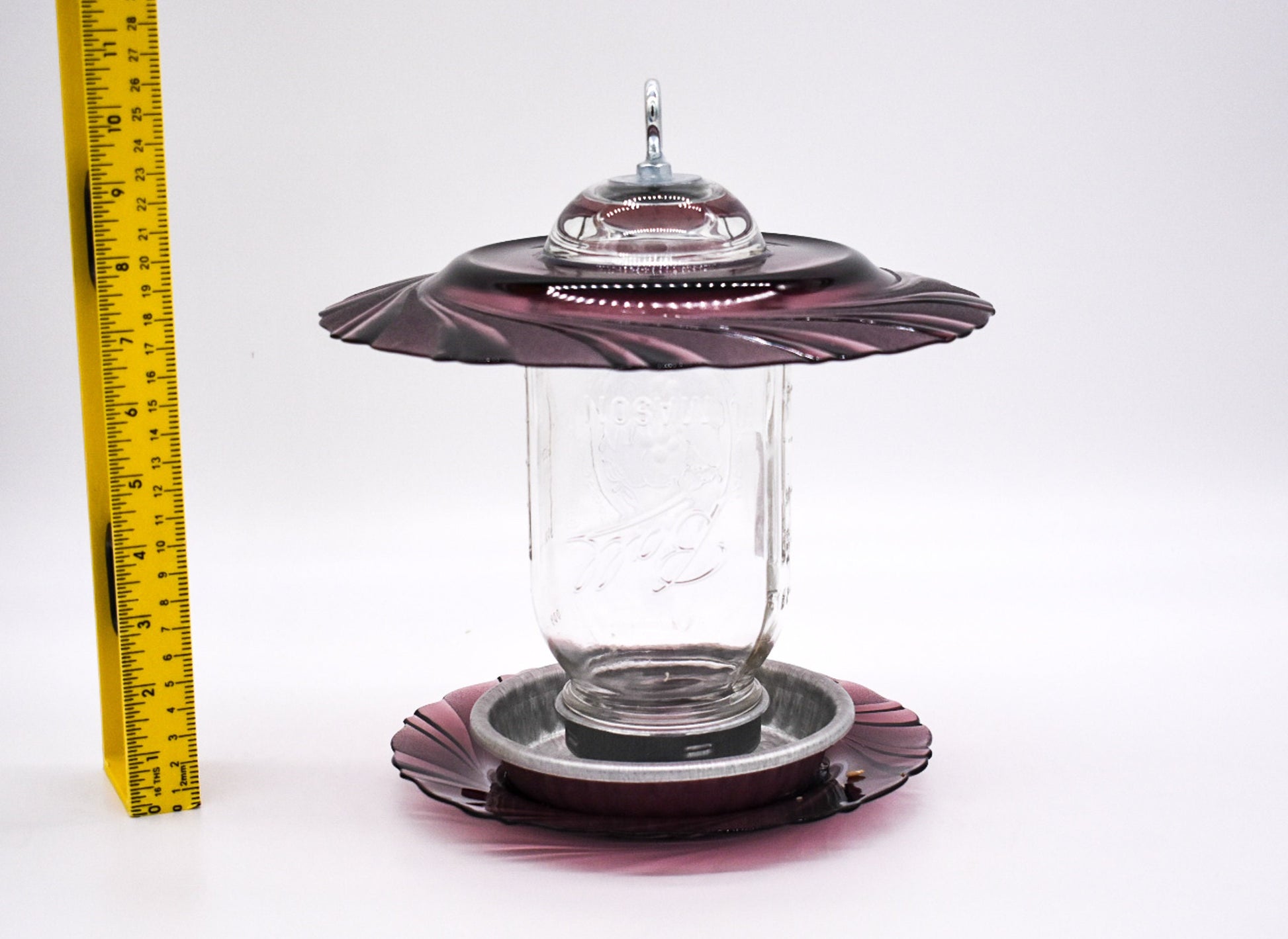 Amethyst Glass Finch Feeder — Mason Jar Bird Feeder - BIRDLOVER