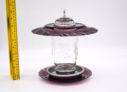 Amethyst Glass Finch Feeder — Mason Jar Bird Feeder - BIRDLOVER