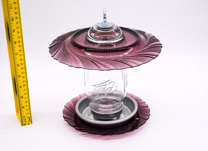 Amethyst Glass Finch Feeder — Mason Jar Bird Feeder - BIRDLOVER