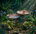 Double Layer Copper Bird Bath — Vintage Hummingbird Leaf Garden Decor - BIRDLOVER