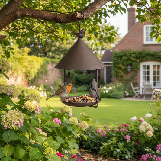Hanging Iron Bird Feeder — Modern Bird House Feeder for Patio Balcony Yard - BIRDLOVER