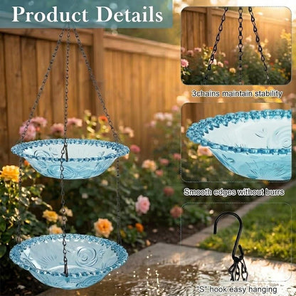 Hanging Solar Waterfall Bird Bath Fountain — Outdoor Hummingbird Feeder - BIRDLOVER