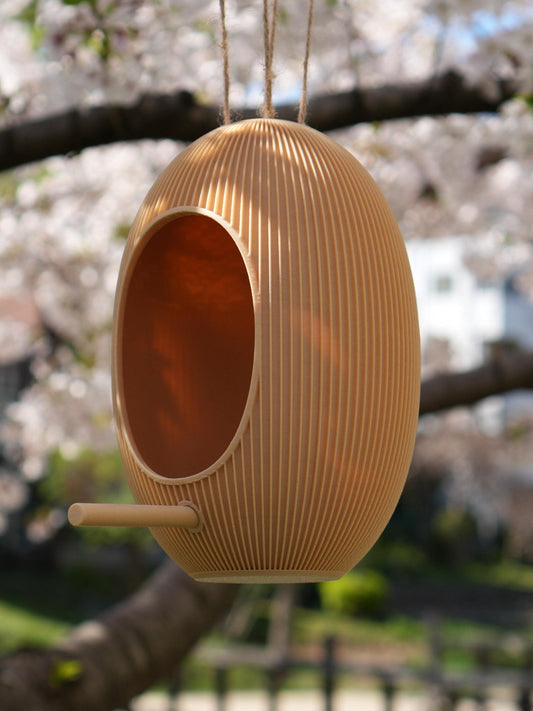 Japandi Bird Feeder — Minimalist Garden Decor Hanging or Wall Mount - BIRDLOVER