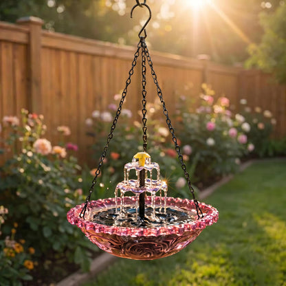 Hanging Solar Waterfall Bird Bath Fountain — Outdoor Hummingbird Feeder - BIRDLOVER