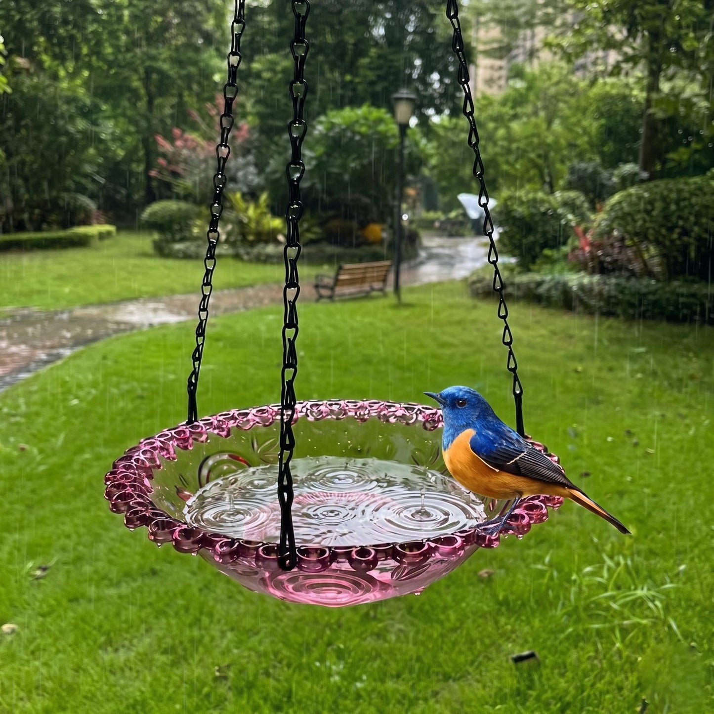 Hanging Solar Waterfall Bird Bath Fountain — Outdoor Hummingbird Feeder - BIRDLOVER