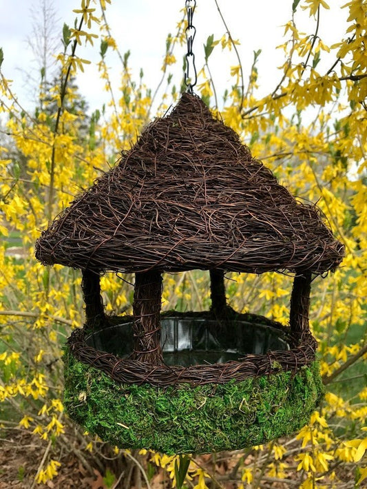 Moss Hut Bird Feeder — Natural Branching Platform - BIRDLOVER