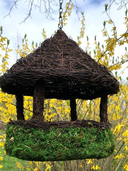 Moss Hut Bird Feeder — Natural Branching Platform - BIRDLOVER