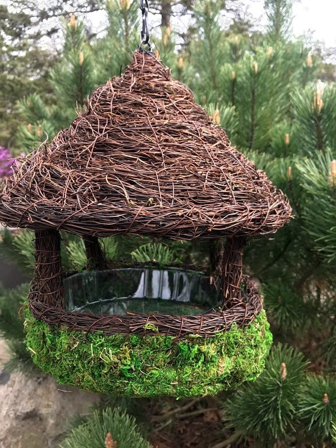 Moss Hut Bird Feeder — Natural Branching Platform - BIRDLOVER