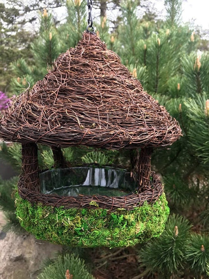 Moss Hut Bird Feeder — Natural Branching Platform - BIRDLOVER