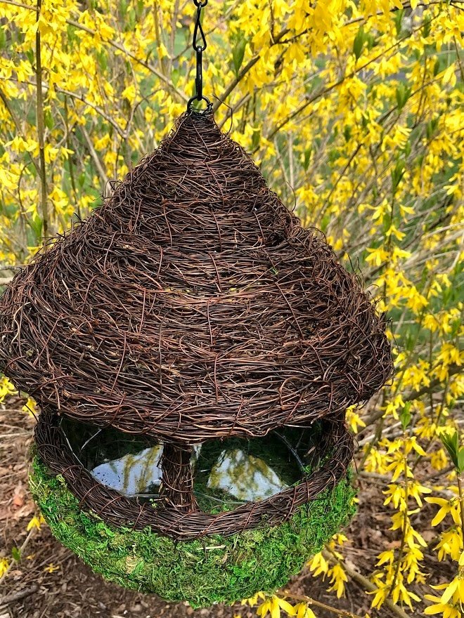 Moss Hut Bird Feeder — Natural Branching Platform - BIRDLOVER