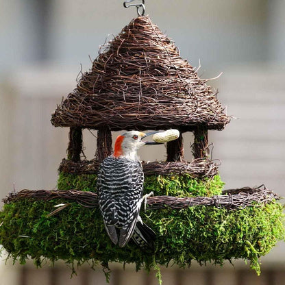 MossVine Bird Feeder — Natural Nesting Material Hanging Planter - BIRDLOVER