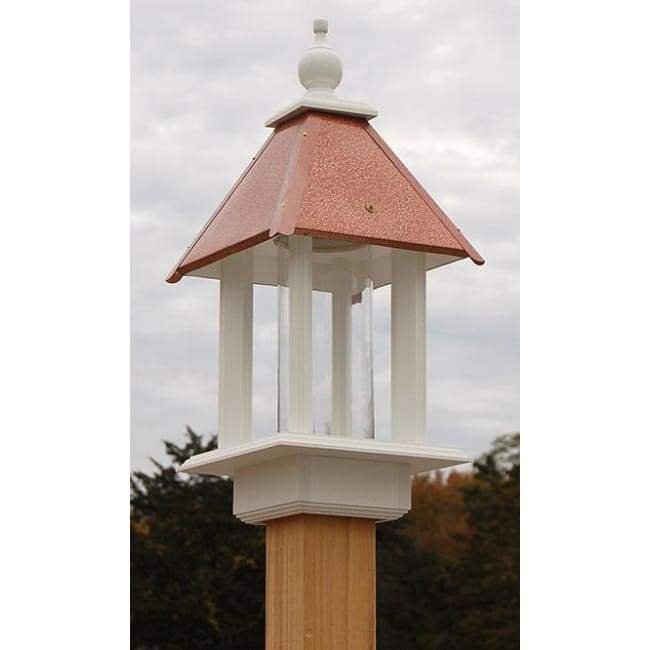 Pavilion Bird Feeder with Hammered Copper Colored Metal Roof