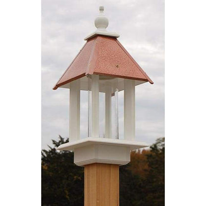 Pavilion Bird Feeder with Hammered Copper Colored Metal Roof