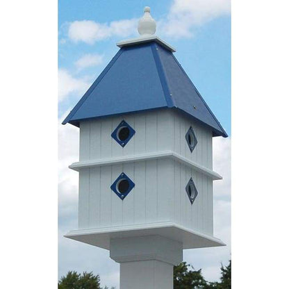 Plantation Bird House with Cobalt Blue Roof