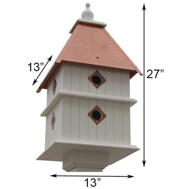 Plantation Bird House with Hammered Copper Colored Metal Roof