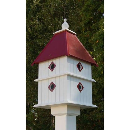 Plantation Bird House with Merlot Red Roof