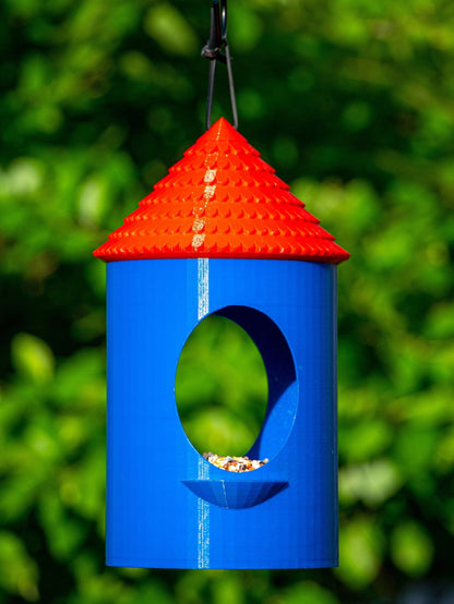 Round Shingled Roof Bird Feeder | Team Colors | Bird | Outdoor | Birdfeed | Conical | Shingled Roof | Circular Birdfeeder | - BIRDLOVER
